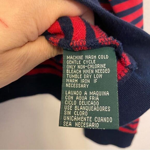 Lauren Ralph Lauren Navy blue red striped hooded full zip sweatshirt hoodie-M - Picture 8 of 11